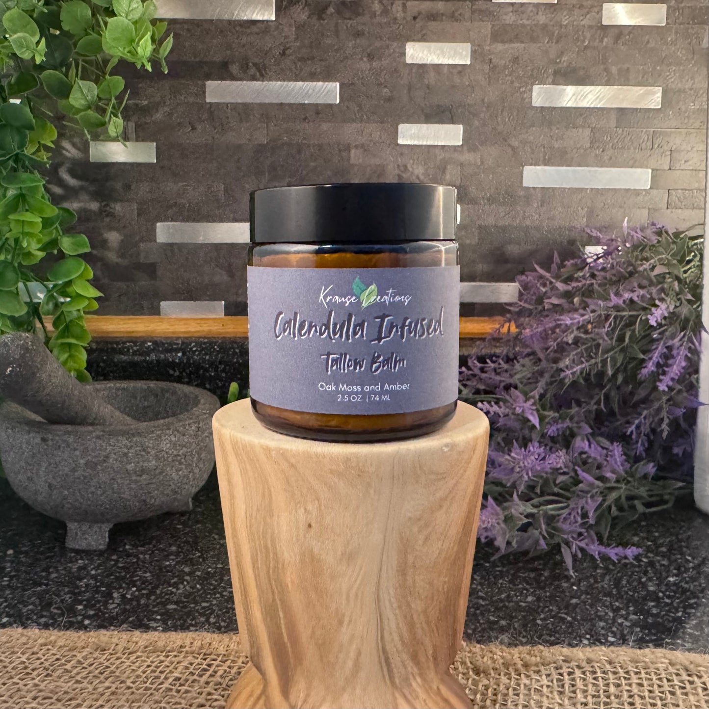 Calendula Tallow Balm- Oak Moss and Amber